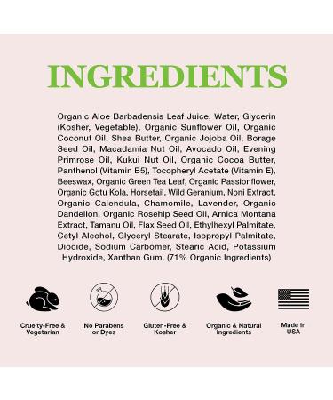 Green Leaf Naturals Face Cream for Women - Moisturizing & Anti-Aging with Aloe Vera, Avocado Oil, Coconut Oil & Vitamin E - Organic Ingredients - Beauty Facial Skincare for All Skin Types - 4 oz - Buy Online on GoSupps.com