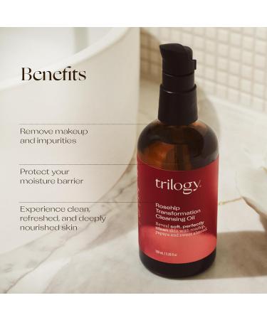 Trilogy Rosehip Transformation Cleansing Oil - Makeup Remover & Cleanser with Papaya & Sweet Almond | 3.38 fl oz - International Shipping Available - Buy Online on GoSupps.com