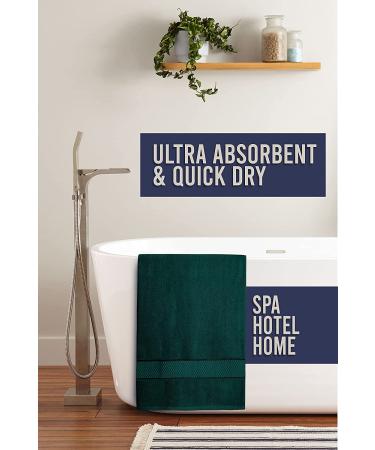 Fluffy 100% Cotton Dark Green Bath Sheets Set of 2 - Eco-Friendly, Super Soft & Highly Absorbent - Oeko-Tex Certified - 34 x 66 Inches - Buy Online on GoSupps.com