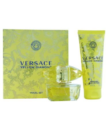 Versace Yellow Diamond 2 Piece Gift Set for Women (Eau de Toilette Spray Body Lotion)