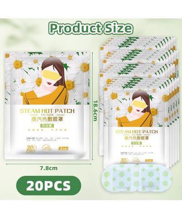  Guidre Pack of 20 heated steam eye masks - Hot compress aid for eyes - Steam sleep mask for puffy eyes - Relaxation and dark circles - Eye care - Buy Online on GoSupps.com