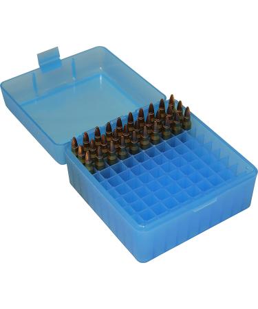 MTM 100 Round Rifle Ammo Box - Clear Blue for 17, 204, 223, 5.56x45, 6x47 Ammo - Buy Online on GoSupps.com