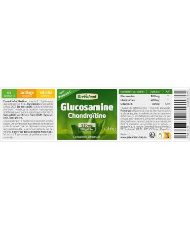 Greenfood Glucosamin + Chondroitin 530 mg 120 capsules - Non-GMO - Buy Online on GoSupps.com