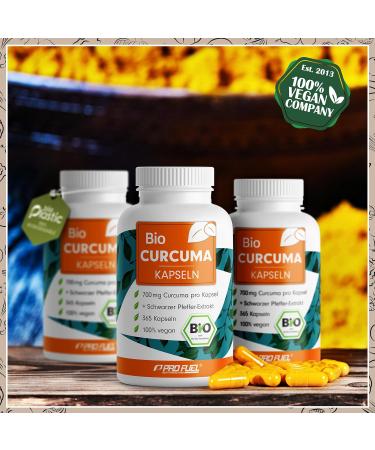 Organic Bio Curcuma Capsules - 365 High-Dose 700mg with 35mg Curcumin & Black Pepper - 1 Year Supply - Buy Online on GoSupps.com