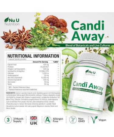 Natural Candida Cleanse & Yeast Support - 90 Vegan Capsules - 3 Month Supply with Caprylic Acid, Oregano & More - Buy Online on GoSupps.com