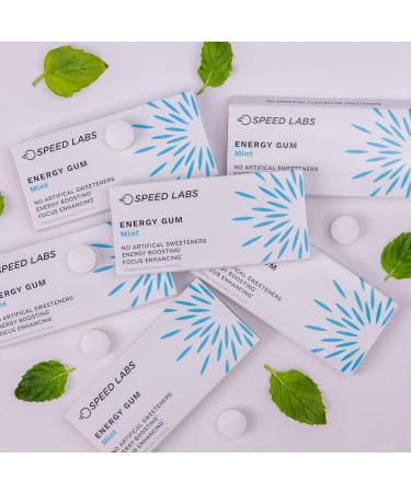 Buy Mint Natural Caffeine Energy Gum - 25mg Caffeine Sugar Free Gluten Free 48 Pieces | Boost Energy & Focus - Buy Online on GoSupps.com