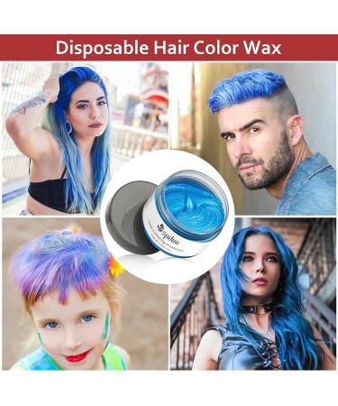 Blue Temporary Hair Color Wax for Men, Women, Kids - Daily Party, Cosplay, Halloween - DIY Hair Dye Paint - Buy Online on GoSupps.com