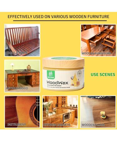 WoodWax - Natural Beeswax Furniture Polish & Protector for Doors Tables Chairs Cabinets | 8.85 Fl oz - Shine & Care for Your Home - Buy Online on GoSupps.com