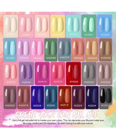 PEACECOLOR Gel Nail Starter Kit - 30 Colors with 36W Nail Lamp | UV LED Gel Polish Set with Matte Top & Base Coat | Manicure DIY Kit for Home Decoration - Buy Online on GoSupps.com