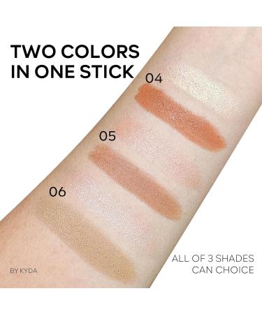 KYDA 6 Color Highlight Concealer Contour Stick 2 in 1 - Set of 3 Body and Face Makeup Sticks for Contouring and Highlighting - Buy Online on GoSupps.com