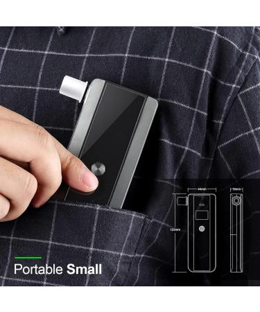 QTlier Personal Breathalyzer Professional Accuracy Portable Breath Alcohol Tester with Indicator Light and Digital Display for Home Use (with 10 Individually Packaged mouthpieces) - Buy Online on GoSupps.com