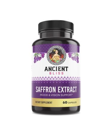 Ancient Bliss Saffron Extract Capsules Mood & Eye Support Supplement Saffron Extract Appetite Suppressant Weight Management for Women & Men (60 Capsules)