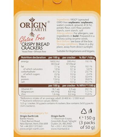 Origin Earth Gluten Crackers 150g - Buy Online on GoSupps.com