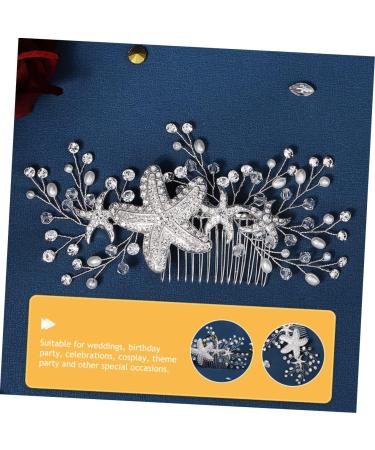 ifundom Comb Starfish Hair Comb Hair Comb pearl jewelry bridal jewelry Side Hair Comb vintage ornaments vintage bridal star hair comb accessory Rhinestone wedding bride Wedding - Buy Online on GoSupps.com