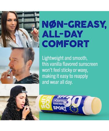 Eco Lips Classic Sport SPF 30 Broad Spectrum Sunscreen Lip Balm 6-Pack (Classic Vanilla) | Organic Moisturizing Lip Protection | Made in USA, Cruelty-Free Outdoor Lip Care - Buy Online on GoSupps.com