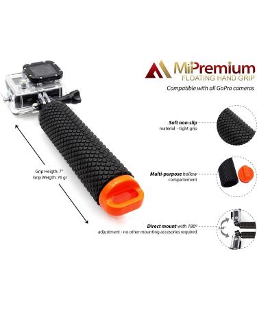 Waterproof Floating Hand Grip for GoPro Hero 11 10 9 - Orange Handler & Mount Kit for Water Sports Cameras - Buy Online on GoSupps.com