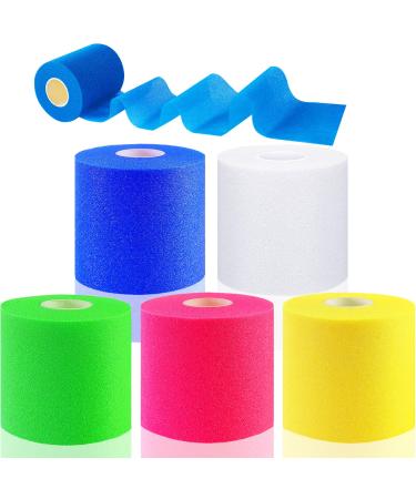5 Pieces Foam Underwrap Tape Athletic Foam Tape Sports Pre-wrap Breathable Roll Tape for Elbow Wrists Hands Knees Ankles (5Pcs)