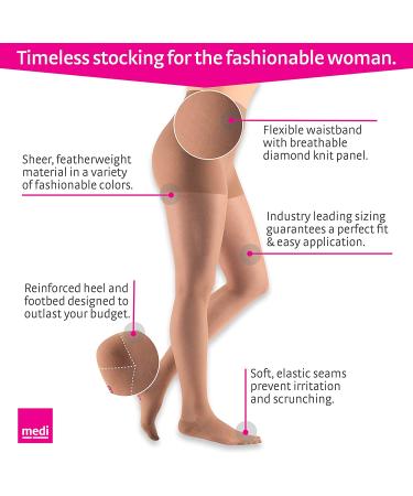 mediven Sheer & Soft Women's 20-30 mmHg Compression Pantyhose - Closed Toe, Natural - Size III - Buy Online on GoSupps.com