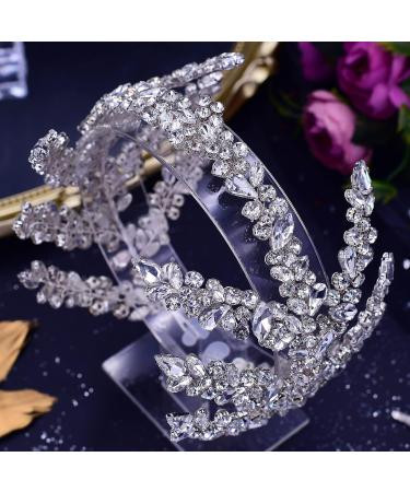 ULAPAN Rhinestone Wedding Headband Bridal Headpiece Handmade Silver Accessories for Bride and Bridesmaid - Buy Online on GoSupps.com
