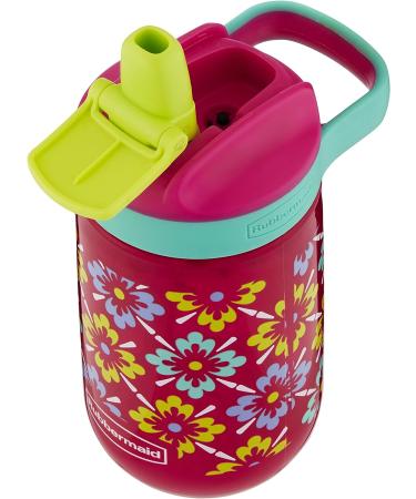 Rubbermaid Leak-Proof Kids Water Bottle 14 oz - Tiki Flowers Graphic Tart Pink - 16 oz - Buy Online on GoSupps.com