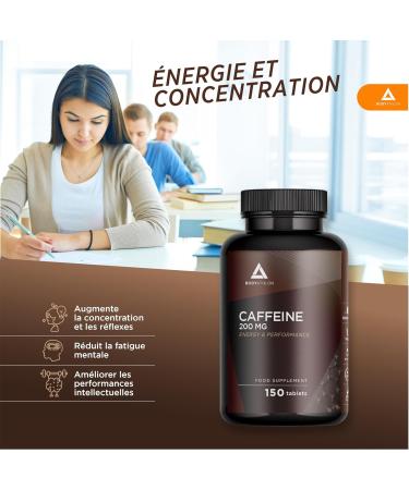 Bodyathon - Caffeine Tablets 200mg - 150 Tablets - Energy & Concentration - Increases Your Endurance - High Dose - Improves Your Sports Performance - Buy Online on GoSupps.com