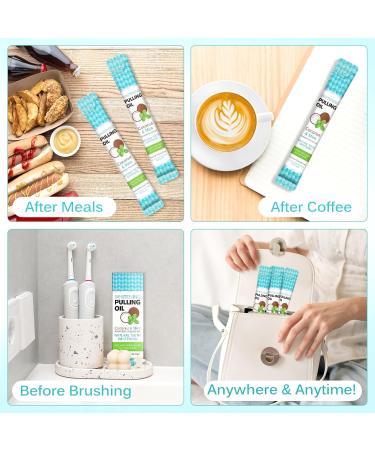 SDJUFEI Coconut Pulling Oil Oil Pulling Travel Sachets 20Pcs Mint Oil Pulling Mouthwash for Teeth Travel Sizes Natural Coconut Oil Pulling with Coconut & Peppermint Oil-Mouthwash - Buy Online on GoSupps.com