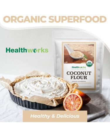 Healthworks Coconut Flour Unrefined Raw Organic - 64oz | Certified Keto, Vegan & Non-GMO Protein Based Whole Foods for Pancakes, Waffles, Bread & Baked Goods - Buy Online on GoSupps.com
