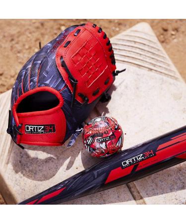 Ortiz34 Homerun Kids Tee Ball Set - Youth Baseball Bat & Glove Bundle by David Ortiz - Red - Buy Online on GoSupps.com
