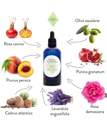 Nature's Intervention - Nourishing Face Oil - 100% Natural. Pomegranate Rosehip Squalane. Regenerating Hydrating. Brightens Softens. 100ml - Buy Online on GoSupps.com