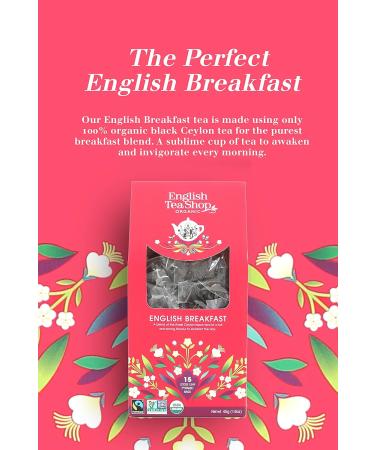 English Tea Shop Organic English Breakfast Tea (15 Pyramids) 44.9999999999999 g - Buy Online on GoSupps.com