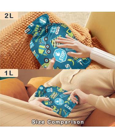 Naanle Cartoon Truck Hot Water Bottle - 1L Transparent Warm Water Bottle for Pain Relief Hot & Cold Therapy Bed Warmer for Hands & Feet - Buy Online on GoSupps.com