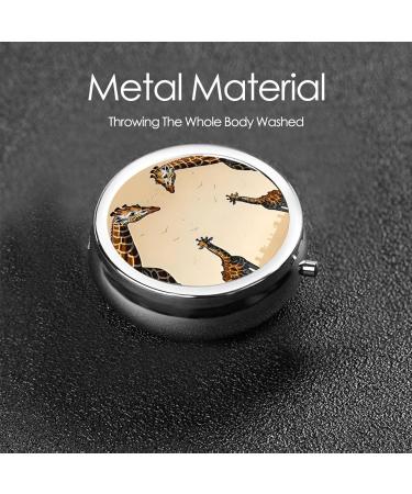 Mother and Child Giraffe Round Pill Box - Portable 3-Compartment Organizer for Travel & Purse - Buy Online on GoSupps.com