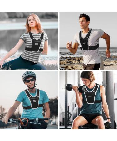Reflective Running Vest for Men & Women | Adjustable Waterproof Smartphone Holder | Eotw Jogging Vest (Black) - Buy Online on GoSupps.com
