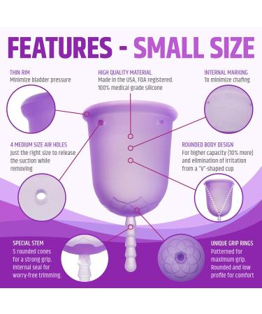 Venus Menstrual Cup - 100% Medical Grade Silicone - Eco-Friendly Period Cup - Small Size - Made in USA - Reusable Tampon Alternative - Buy Online on GoSupps.com