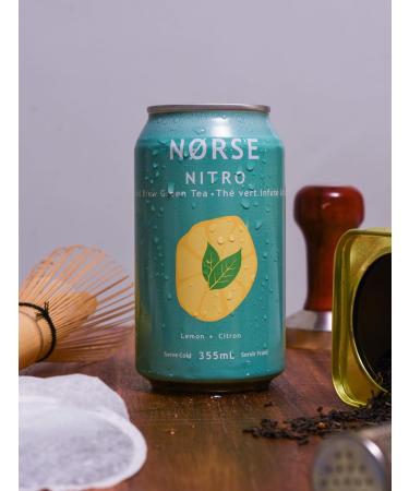 Norse Nitro Cold Brew Green Tea with Lemon Brewed in Canada 355ml can x 12-Pack - Buy Online on GoSupps.com
