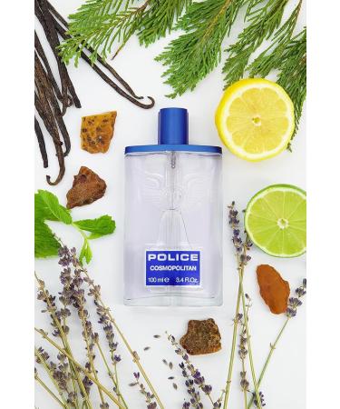 Cosmopolitan By Police - Fragrance For Men - Top Notes Of Mint And Sage - Middle Notes Of Jasmine And Nutmeg - Base Notes Of Vanilla And Sandalwood - Ideal For Socialite Occasions - 3.4 Oz EDT Spray - Buy Online on GoSupps.com