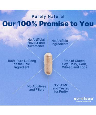 Nutridom Velvet Elk Antler 250mg 100% Canadian Freeze-Dried Non-GMO NO Additives Gluten Free Made in Canada (30 Veggie Capsules) - Buy Online on GoSupps.com