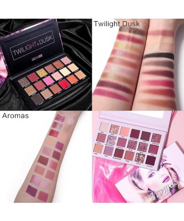 UCANBE 2Pcs Twilight Dusk & Aromas Nude Eyeshadow Palette Set | Highly Pigmented Matte, Shimmer & Glitter Shades | Velvet Texture Eye Shadow Kit - Buy Online on GoSupps.com
