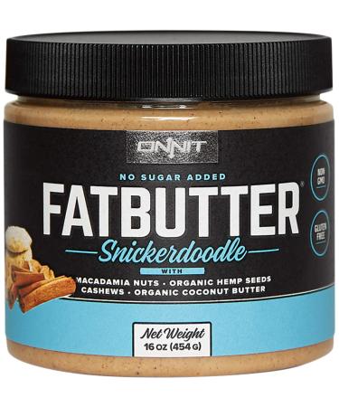 Onnit Fat Butter - KETO SNACKS FAVORITE - Low Carb Nut Butter Packed with Macadamia Nuts, Organic Chia Seeds, Organic Coconut Oil - Snickerdoodle