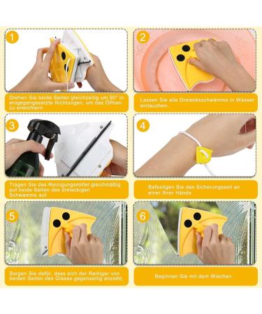 Window Cleaner Tool Lightweight Magnetic Window Wipers Convenient Operation Magnetic Glass Cleaner Triangular Windows Squeegee Magnetic Glass Wiper for Cleaning Window Thicknesses from 3-8mm - Buy Online on GoSupps.com