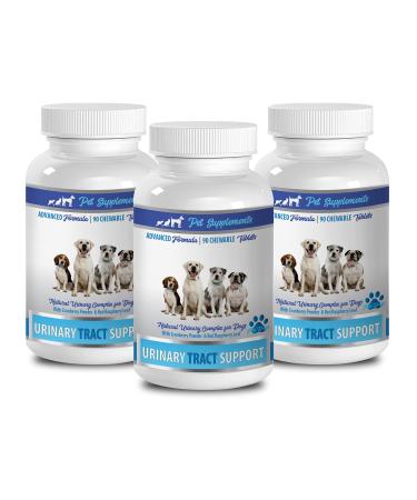 PET SUPPLEMENTS Dog Urinary Tract Supplement - Urinary Tract Support - for Dogs - Advanced Complex - CHEWABLE - Dog Cranberry Urinary - 3 Bottle (270 Chews)