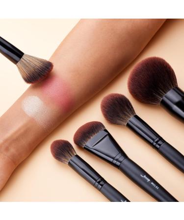 Jessup Large Face Makeup Brushes Set - 5pcs Synthetic Brushes for Foundation, Powder, Contour, Blusher & Highlighter - Phantom Black T273 - Buy Online on GoSupps.com
