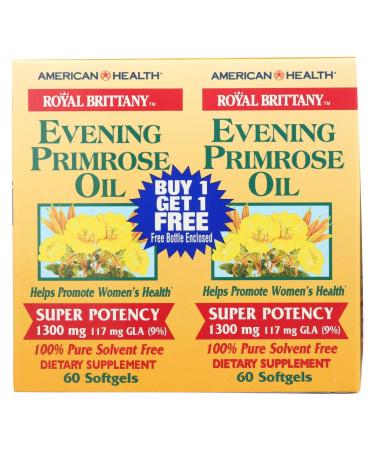 American Health Royal Brittany Evening Primrose Oil Super Potency (60+60) Twin Pack Special 120 Softgels