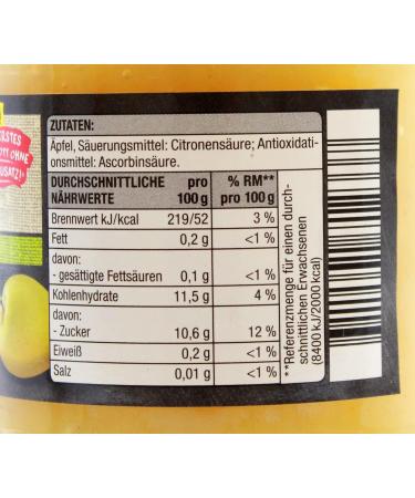 Edeka Apple Compote Without Added Sugar - Pack of 6 (6 x 355g) | Buy Internationally - Healthy Snack Options - Buy Online on GoSupps.com