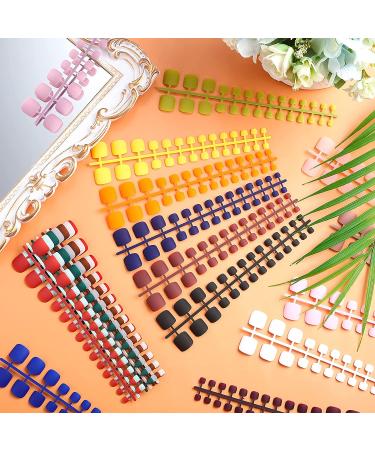 560-Piece False Toenails Set - 20 Sets of Artificial Toe Nails in 14 Sizes with Files and Stick - Perfect for Nail Art Salon and DIY Decoration (Classic Colors) - Buy Online on GoSupps.com