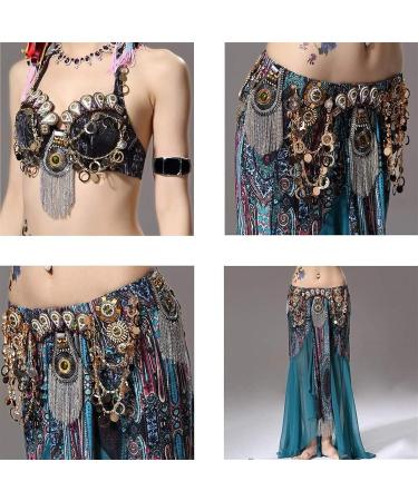 Belly Dance Practice Costume Set - Medium Green Skirt and Tribal Top - Buy Online on GoSupps.com