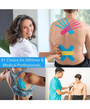 Starktape Pro Synthetic Kinesiology Therapeutic Elastic Sports Tape - Latex-Free, Waterproof, Bulk 2 x 115ft - Easy to Apply, Long-Lasting Support - Buy Online on GoSupps.com