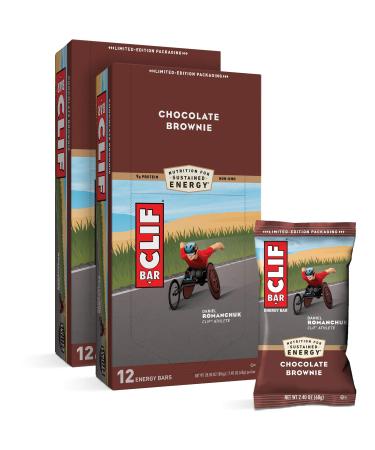 CLIF BAR - Energy Bars - Chocolate Brownie Protein Bars - (2.4 oz Bars 12 Count 2-Pack) - Packaging May Vary