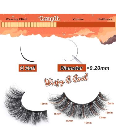Goddvenus Lashes Natural False Eyelashes Fluffy 5D Russian Strip Lashes16mm Cat Eye Lashes Fake Lashes Fluffy 14 Pairs CC Curl Wispy Eyelash Pack Natural strip lash - Buy Online on GoSupps.com