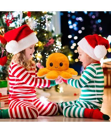 FASTEXX Octopus Reversible Plushie - Double-Sided Flip Mood Octopus Toy for Kids, Friends & Family | Sweet Gift for Any Occasion- Orange - Buy Online on GoSupps.com